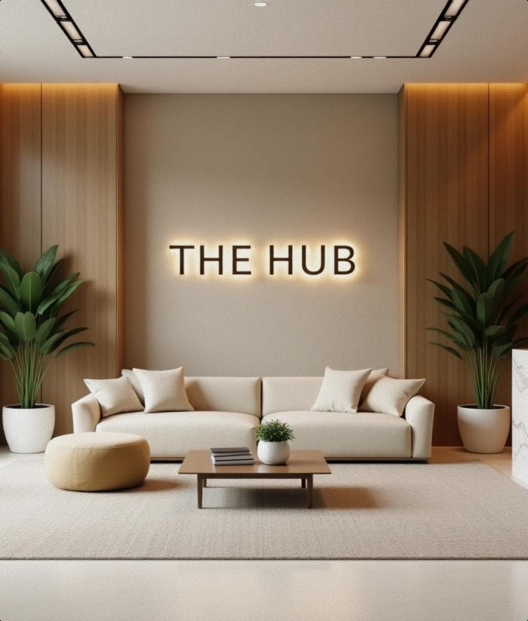 About The HUB - Modern interior space