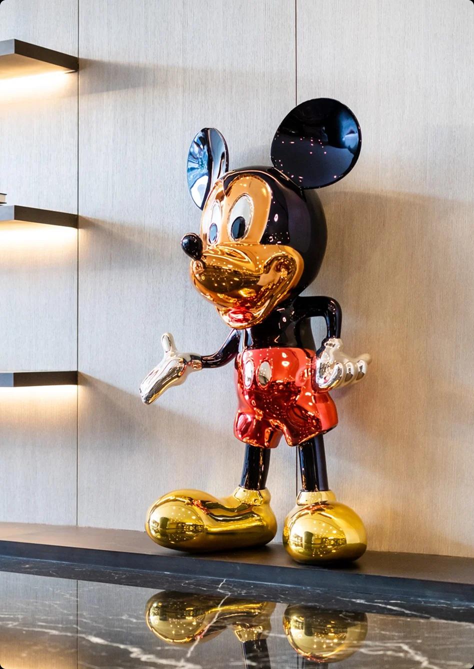 Chrome character sculpture