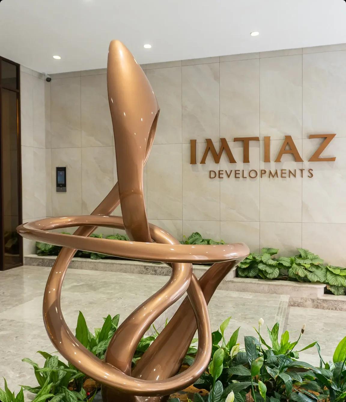 Chrome character sculpture